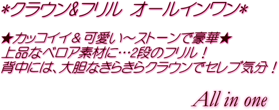 クラウン&フリル オールインワン　メール便（犬　服　犬服　Chaneri）