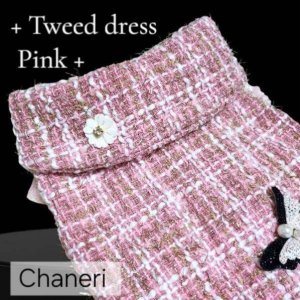 画像7: sale 愛犬 服 ツイードドレス ハーネスワンピース パール 蝶 超小型犬 小型犬【メール便無料】