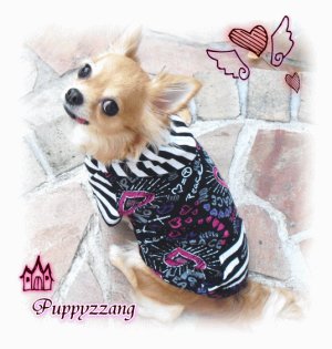 画像3: 【再入荷】【1380円】愛犬用/春 夏/LoveブラックフードTEE★Puppyzzang【メール便OK】