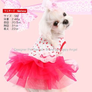 画像3: 犬 服/愛犬[メール便無料]Cherry Shirring Dress[PUPPYANGEL]PA-DR102