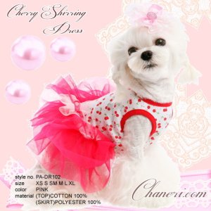 画像2: 犬 服/愛犬[メール便無料]Cherry Shirring Dress[PUPPYANGEL]PA-DR102