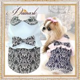 【再入荷】【新作】【メール便OK】犬服/アンティックなダマスク柄ワンピース【PUPPYZZANG】 セット割1880円