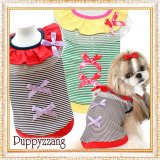 【新作】【セール】【メール便OK】犬服/キュートなフリルボーダーTEE【PUPPYZZANG】