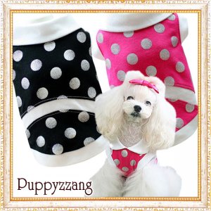 画像1: 【Sele】【メール便OK】犬服/キュートな丸襟の水玉TEE【PUPPYZZANG】 