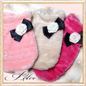 画像18: 【sale】【新色】【犬 服】【カメリアリボン付】PETCOふわふわコート【メール便OK】