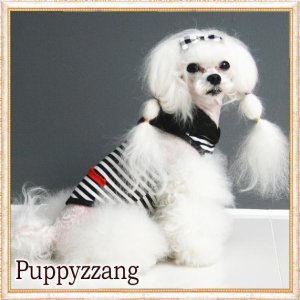 画像4: 【新作】【犬 服】【Sale】【1580円】フード付きボーダータンクトップTEE【Puppyzzang】【メール便OK】