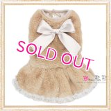  【犬 服】【30％OFF】【Sale3380円】 プラッシュファードレスベージュ【PrettyPet】【メール便OK】