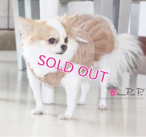 画像3:  【犬 服】【30％OFF】【Sale3380円】 プラッシュファードレスベージュ【PrettyPet】【メール便OK】