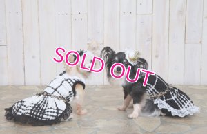 画像12: 【犬 服】【新作】【2980円】Coco調白黒チェックドレス ブラック【Doggy Star】【メール便OK】