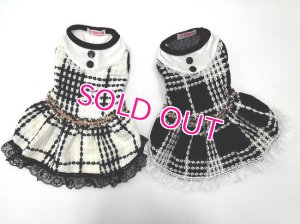 画像11: 【犬 服】【新作】【2980円】Coco調白黒チェックドレス ブラック【Doggy Star】【メール便OK】