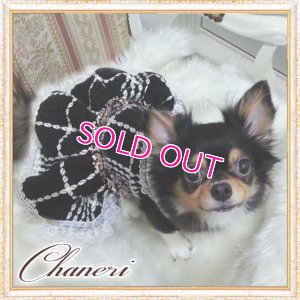 画像3: 【犬 服】【新作】【2980円】Coco調白黒チェックドレス ブラック【Doggy Star】【メール便OK】