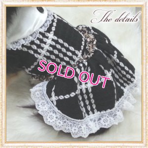 画像5: 【犬 服】【新作】【2980円】Coco調白黒チェックドレス ブラック【Doggy Star】【メール便OK】