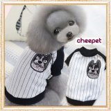 【新作】 【Sale】【1580円】【犬 服】DOGワッペンのストライプTEE【cheepet】【メール便OK】