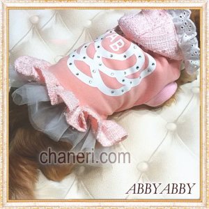 画像5: 【犬 服】【新作】【2480円】Cocoカメリア＆ツイードフーディーワンピース【ABBYABBY】【メール便OK】