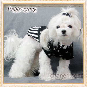 画像2: 【Sale】【犬服】オシャレなモノクロ長袖TEE【PUPPYZZANG】【メール便OK】