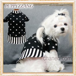 画像1: 【Sale】【犬服】オシャレなモノクロ長袖TEE【PUPPYZZANG】【メール便OK】