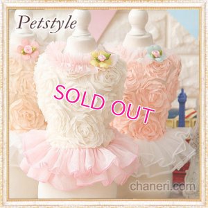 画像1: 【再入荷】【Sale】【1680円】【犬 服】Roseモチーフワンピース【petstyle】【メール便OK】