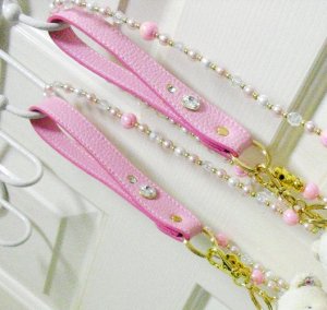 画像15: 【新作セール】愛犬用★キュートなうさちゃんチャームのビーズリード・ピンク Chaneri【メール便不可】【代引不可】