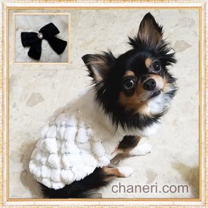 画像11: 【新色】【冬】【犬 服】ビジューリボン付フェイクファーコート【メール便OK】