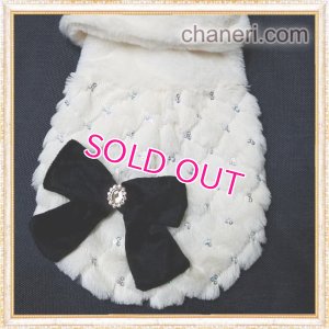 画像10: 【再再入荷】【冬】【犬 服】ビジューリボン付フェイクファーコート【メール便OK】