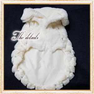 画像18: 【新色】【冬】【犬 服】ビジューリボン付フェイクファーコート【メール便OK】