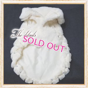 画像8: 【再再入荷】【冬】【犬 服】ビジューリボン付フェイクファーコート【メール便OK】