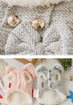 画像12: 在庫限り【メール便無料】【犬 服】【sale】【990円】ふわふわツイードおリボンコート【Petstyle】