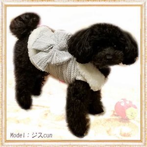画像10: 在庫限り【メール便無料】【犬 服】【sale】【990円】ふわふわツイードおリボンコート【Petstyle】