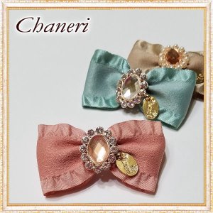 画像3: 【新作】【愛犬用】【ヘアリボン】Chaneriビジューリボン【バレッタ】【メール便OK】