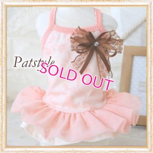 画像1: 【新作】【春夏】【1580円】【犬 服】ローズ柄チュールのキャミワンピース【Petstyle】【メール便OK】