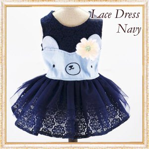 画像7: 【犬 服】【sale】【半額】コサージュ付ベアちゃんのレースワンピース【メール便OK】