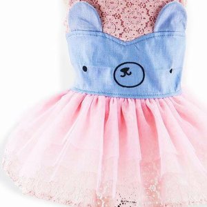 画像16: 【犬 服】【sale】【半額】コサージュ付ベアちゃんのレースワンピース【メール便OK】