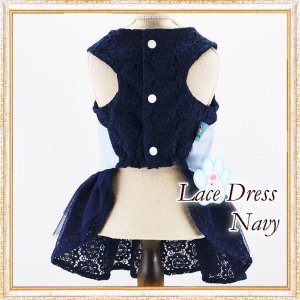 画像14: 【犬 服】【sale】【半額】コサージュ付ベアちゃんのレースワンピース【メール便OK】