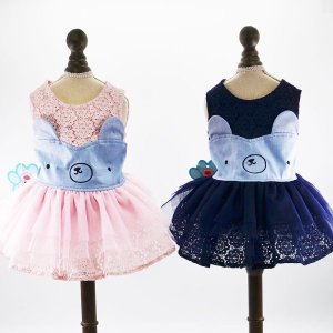 画像17: 【犬 服】【sale】【半額】コサージュ付ベアちゃんのレースワンピース【メール便OK】