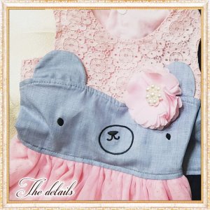 画像9: 【犬 服】【sale】【半額】コサージュ付ベアちゃんのレースワンピース【メール便OK】