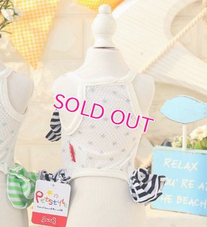 画像7:  【最終Sale】【在庫限り】【999円】ボーダーフリルとリボンのメッシュワンピース【メール便OK】