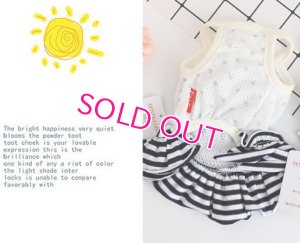 画像10:  【最終Sale】【在庫限り】【999円】ボーダーフリルとリボンのメッシュワンピース【メール便OK】