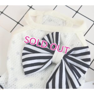 画像3:  【最終Sale】【在庫限り】【999円】ボーダーフリルとリボンのメッシュワンピース【メール便OK】