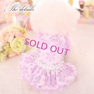 画像9: 犬 服 犬の服 ドッグウェア ワンピース ワンピ 春 夏 新作 MKO フラワー レース チュチュ Dress【メール便可】