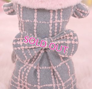 画像4: 犬 服 犬の服 Sale ドッグウェア ワンピース ドレス  秋冬のチェックとリボンのコートDress【メール便可】