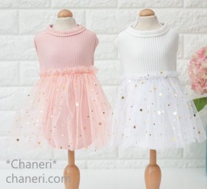 画像10:  愛犬の服【sale】【1380円】【春夏】星チュチュ＆リブのシンプルワンピース【pettrip】