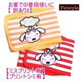 【訳あり２】【プリントミス】【400円】ワンちゃんのボーダーマナーベルト 【Petstyle】【メール便OK】犬用 愛犬 ベルト カフェ