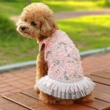 愛犬の服/シフォンとパールフリルのラグジュアリーdress【cockerpapa】