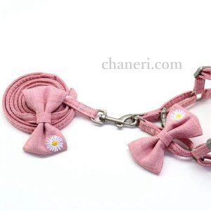 画像12: 値下げ　セール　ナチュラルカラー　デイジー刺しゅうのハーネス＆リードのセット【メール便OK】