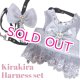 愛犬用 犬服 ペット用 ハーネス SET 豪華 フリル ハーネス リード セット キラキラ グレー シルバー メール便発送