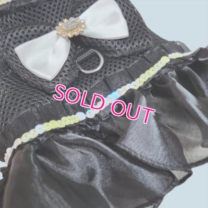 画像4: 愛犬用 犬服 ペット用 ハーネス SET 豪華 フリル ハーネス リード セット キラキラ ブラック メール便発送