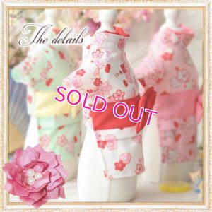 画像20: 在庫限り【XS】【犬 服】【Sale】【帯飾り付】可愛い梅の花ゆかた【Petstyle】浴衣　和装　着物【メール便OK】