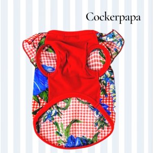 画像8: 【サマーsale】【犬 服】韓国ブランドCockerpapa ギンガムチェック＆ハイビスカスのフリルTEE【コカパパ】【メール便OK】