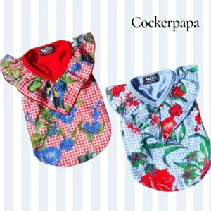 画像11: 【サマーsale】【犬 服】韓国ブランドCockerpapa ギンガムチェック＆ハイビスカスのフリルTEE【コカパパ】【メール便OK】