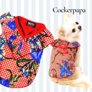 画像5: 【サマーsale】【犬 服】韓国ブランドCockerpapa ギンガムチェック＆ハイビスカスのフリルTEE【コカパパ】【メール便OK】